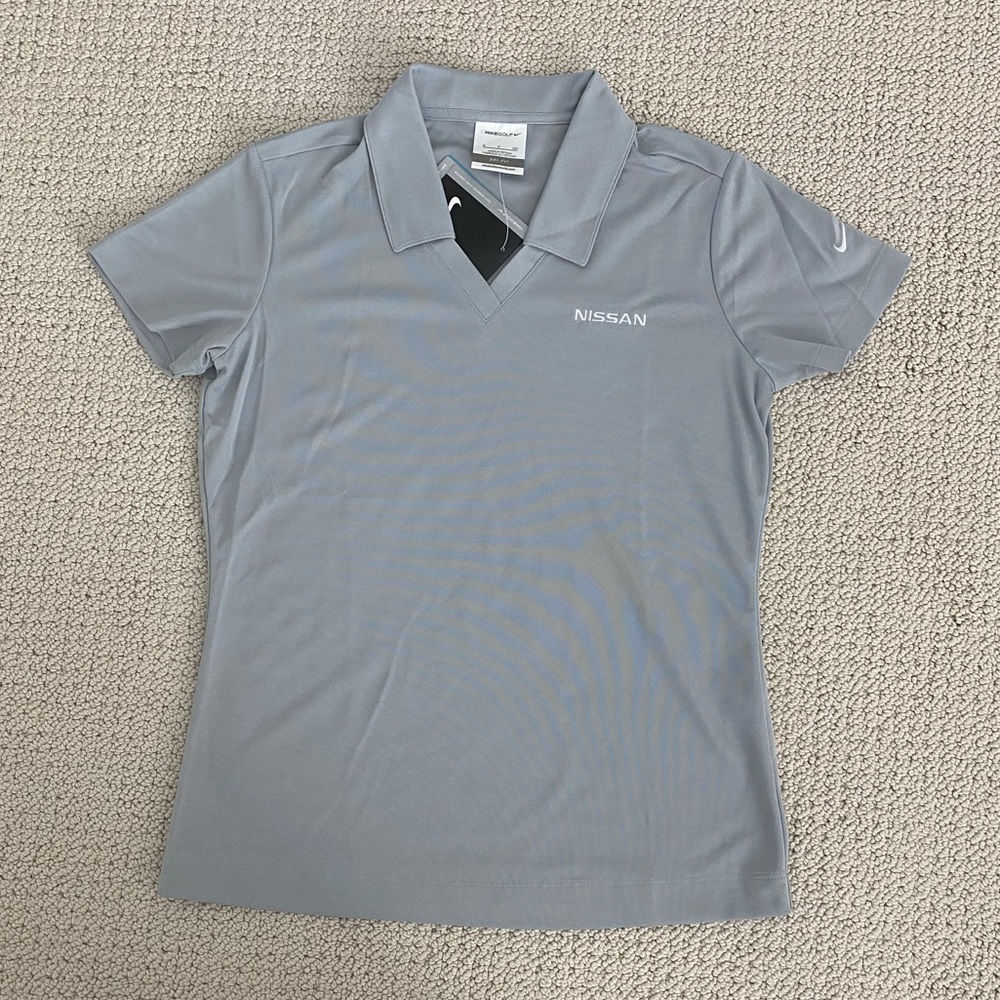 Nike Dri Fit Golf Shirt with Nissan Logo - Picture 1 of 5